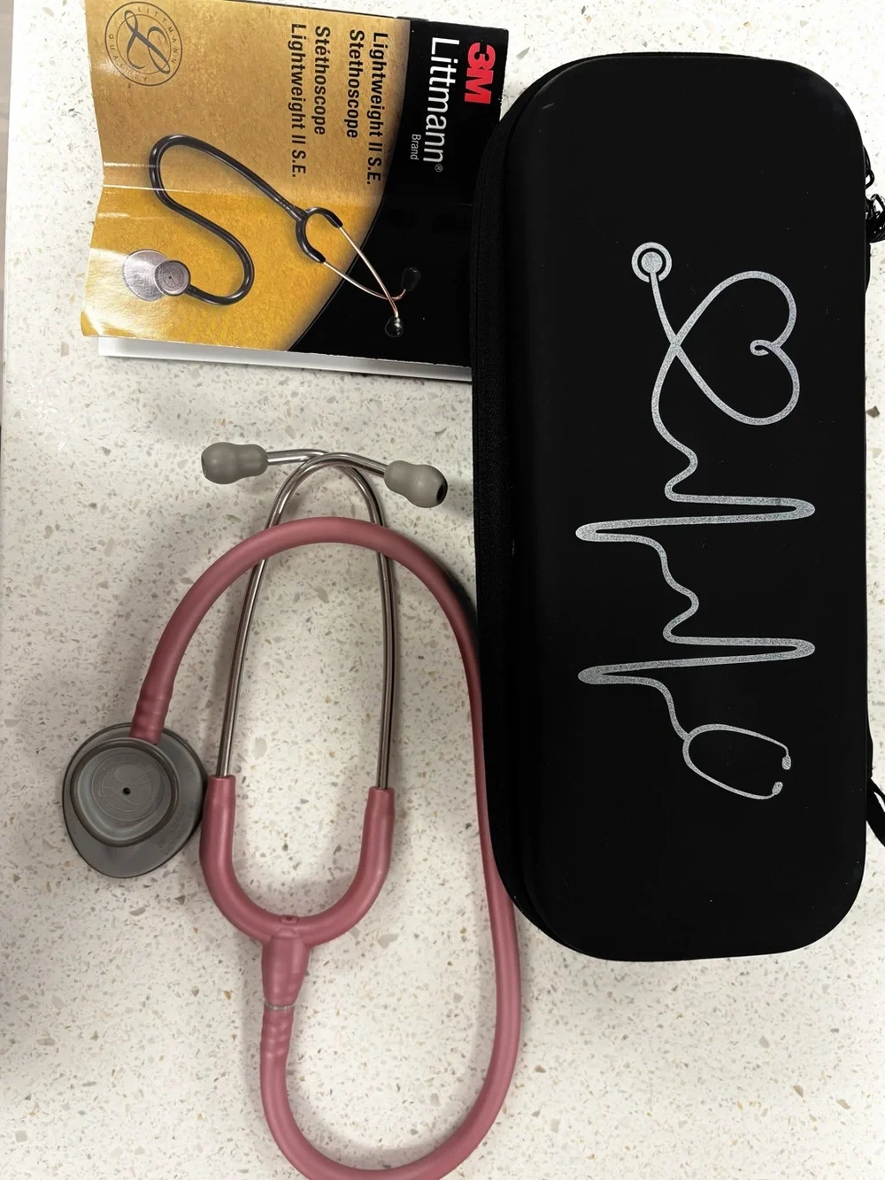3M Littmann Pink with Black Zip Case